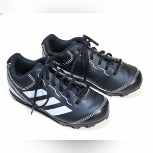 Adidas - Rundown - kids black and white baseball cleats Sz 11